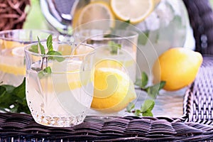 Glasses of Lemonade and Mint