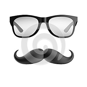 Glasses and mustache