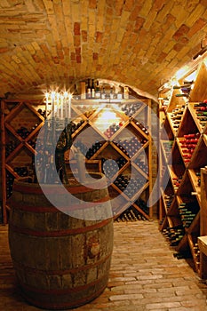 Glasses in an old wine-cellar