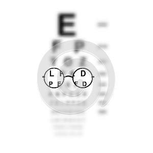 Glasses Optician In Snellen chart Eye test blurred, Vision Of Eyesight medical ophthalmologist Optometry testing