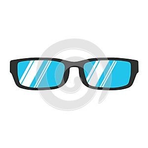 Glasses reading icon vector illustration isolated eye. Black style vision lens white. Fashion optical eyeglasses