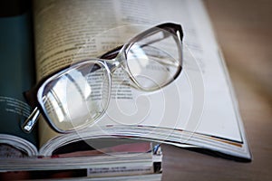 Glasses for reading on a magazines