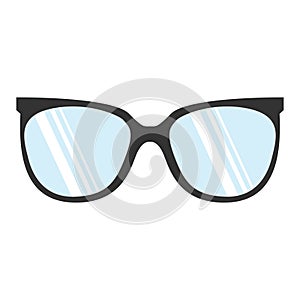 Glasses realistic icon sign on white background