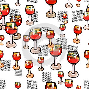 Glasses red seamless pattern