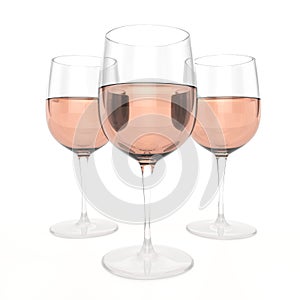 3 Glasses Of Rose Wine photo