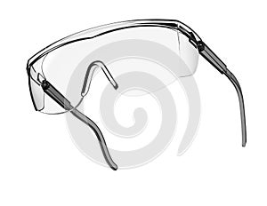 Glasses safety isolated on a white back ground