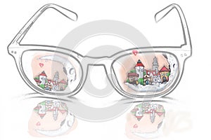 Glasses with simbol of Zagreb town.