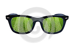Glasses soccer field