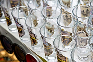 Glasses in a souvenir shop in Prague