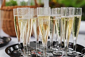 Glasses of sparkling wine