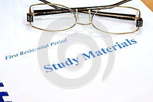 Glasses on the study materials