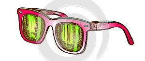 Glasses Stylish Protect Accessory Color Vector photo