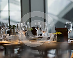 Glasses on the table