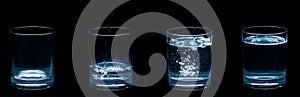 Glasses of water bubbles