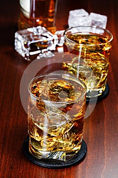 Glasses of whiskey