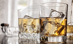 Glasses of whiskey