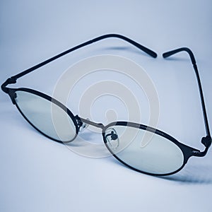 Glasses in white background photo