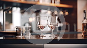 glasses for wine on table top,cookware kitchen in modern gourmet kitchen banner