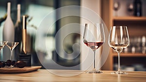 glasses for wine on table top,cookware kitchen in modern gourmet kitchen banner