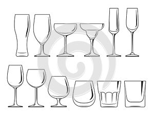 Glasses and wineglasses set photo