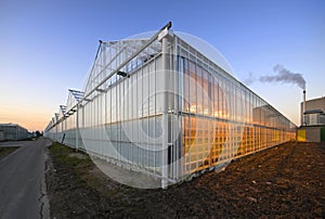 Glasshouse at dusk