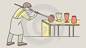 Glassmaker at Work, Artisanal Craft and Precision. vector design Generative AI
