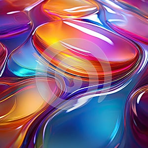 Glassmorphic surface featuring subtle color gradients