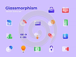 Glassmorphis icons design 2
