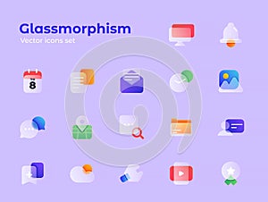 Glassmorphis icons design
