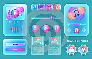 Glassmorphism mobile app with ui kit