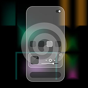 Glassmorphism Mobile Media Control UI Template