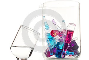 Glassware with ampoules