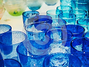 Glassware Blue colour glass Craft product Shop display