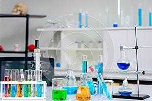 Glassware equipment in chemical laboratories