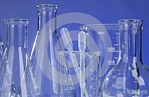 Glassware in laboratory