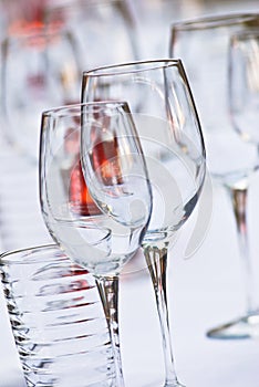 Glassware on table