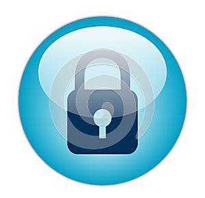 Glassy Blue Lock Icon