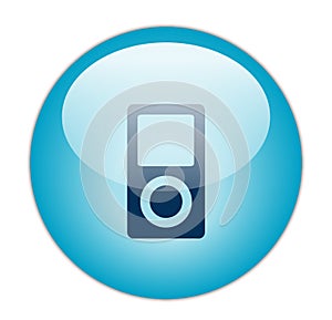 Glassy Blue Music Player Icon