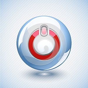 Glassy blue power button