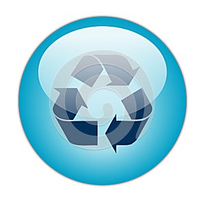 Glassy Blue Recycle Dark Fill Icon