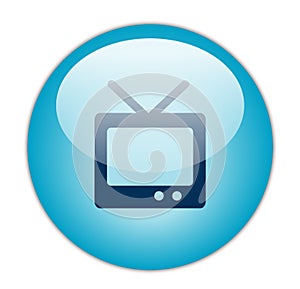 Glassy Blue Television Icon