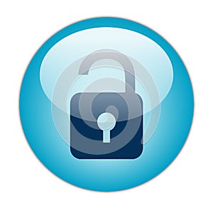 Glassy Blue Unlock Icon