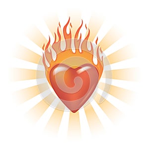 Glassy Flaming Heart