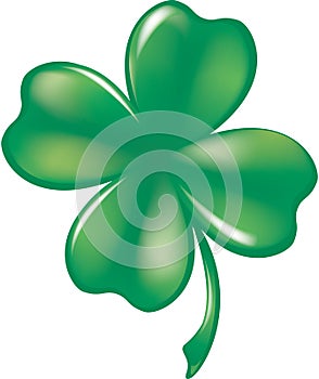 Glassy Four-Leaf Shamrock