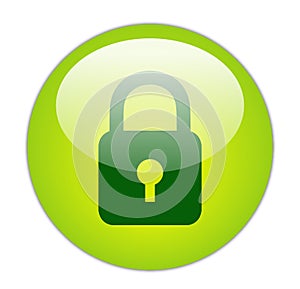 Glassy Green Lock Icon