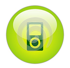 Glassy Green Music Player Icon