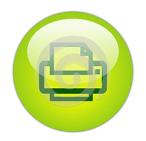 Glassy Green Printer Icon