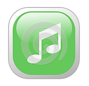 Glassy Green Square Music Icon