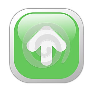 Glassy Green Square Upload Icon