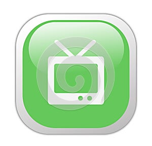 Glassy Green Television Icon